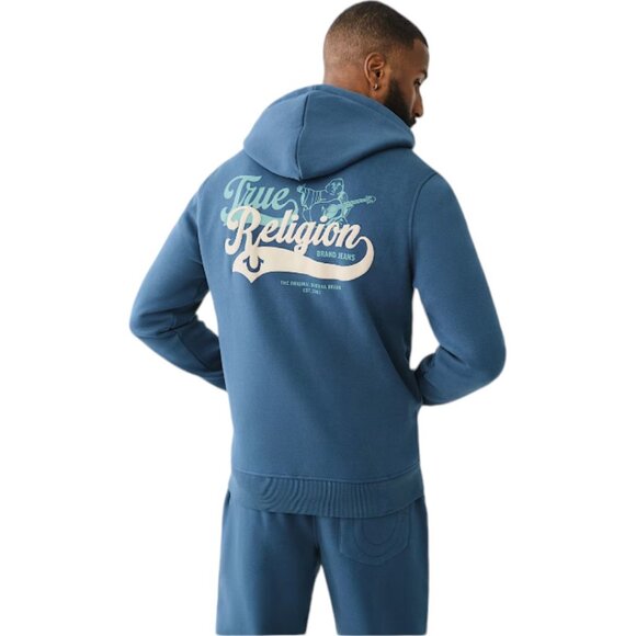 True Religion Men's 2 PC Sweatsuit Fleece Tracksuit Hoodie Joggers Set Malibu - Picture 5 of 16